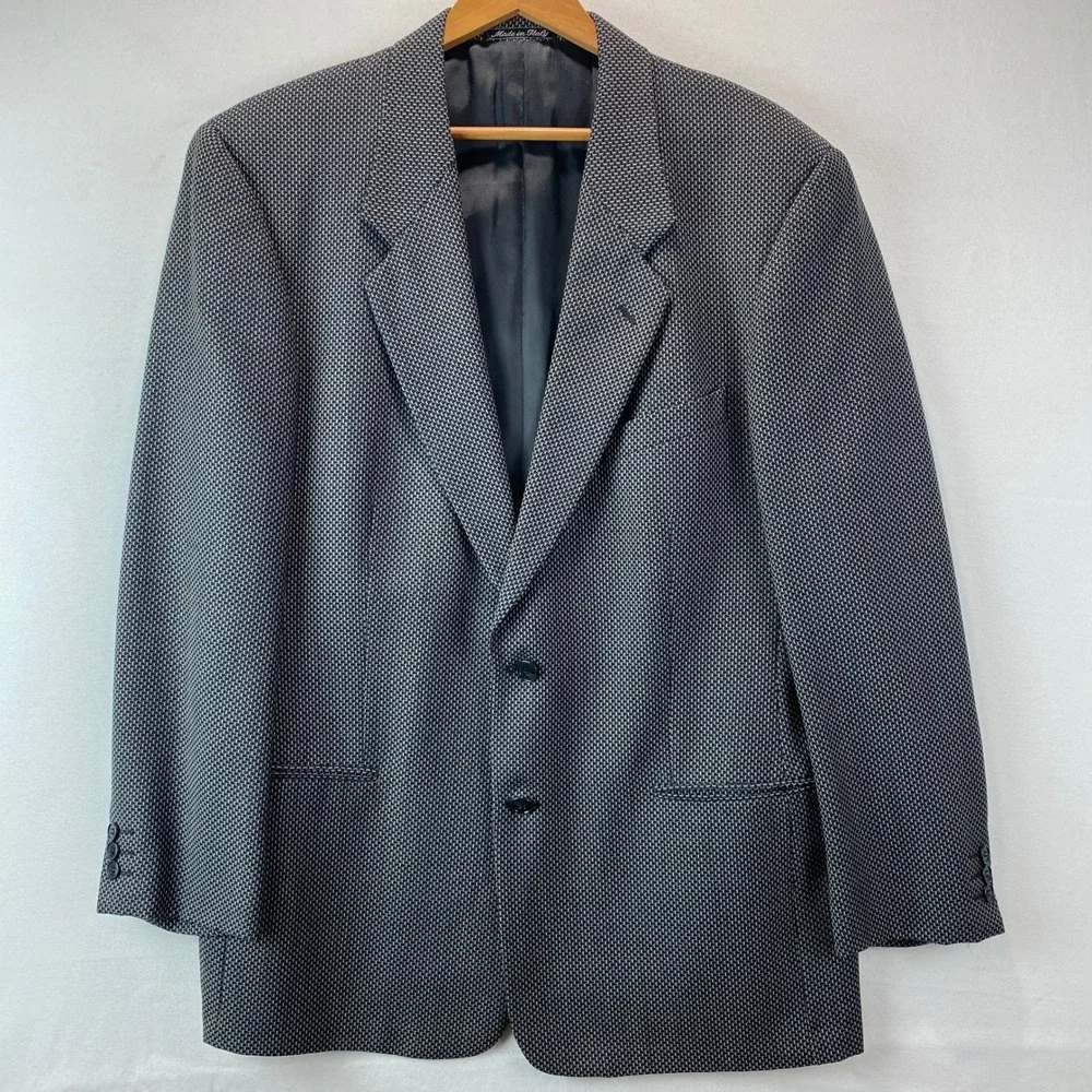 VTG Giorgio Armani Blazer Mens 42R Grey Wool Italian Sport Coat Marshall Field